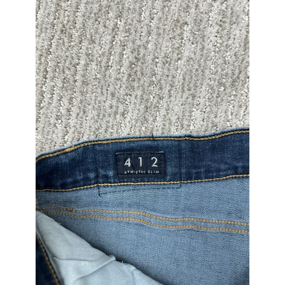 Lucky Brand 412 Athletic Slim Mens Blue Stretch Denim Jeans 38x30